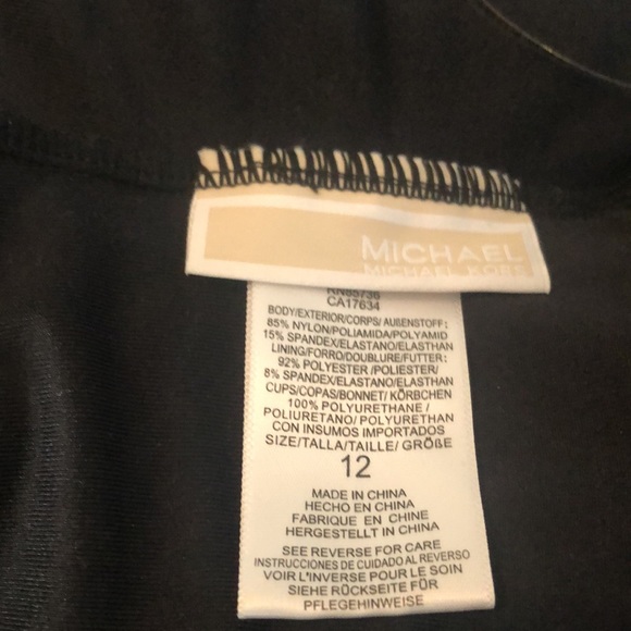 MICHAEL KORS black 1 piece bathing suit size 12 - Picture 7 of 9